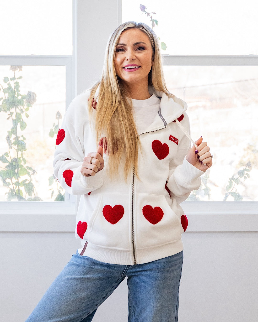 NEW! Ampersand Ave Comfort Zone FullZip Hoodie - Pulling Heartstrings