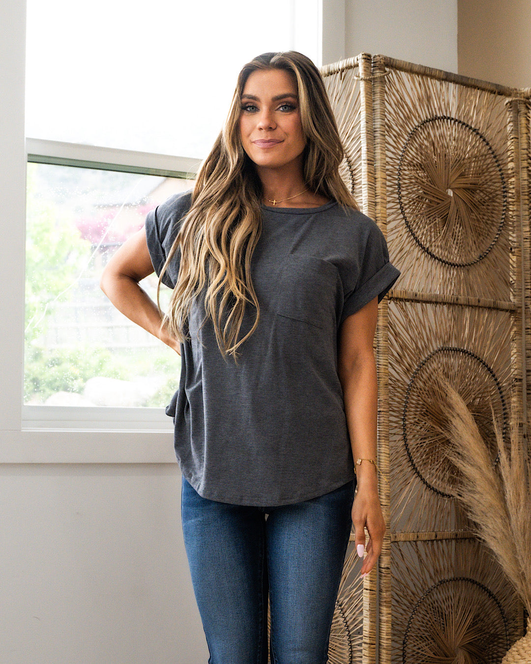 Rolled Up Sleeve Boyfriend Top Donna di G-Star RAW in Blue