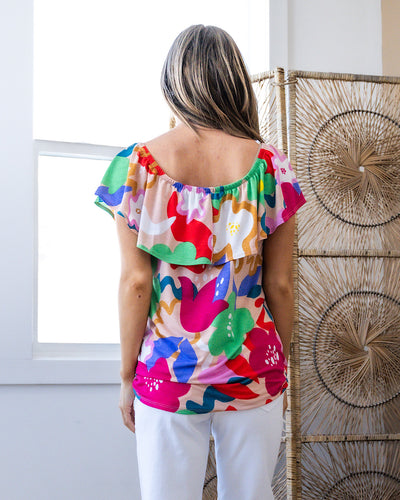NEW! Paige Floral Ruffle Top - Magenta and Green  Sew In Love   