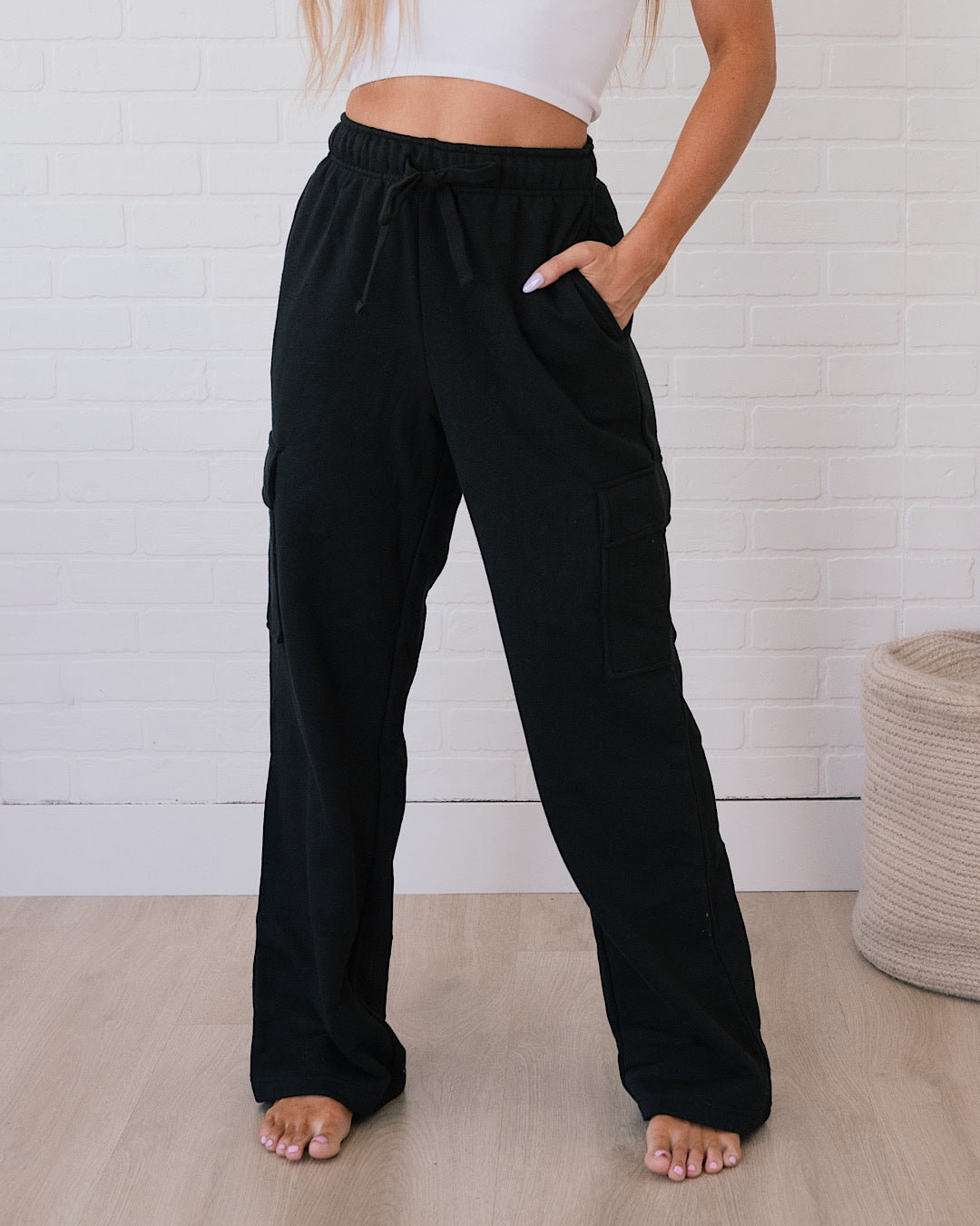 Rae Mode Cargo Lounge Pants Black - Main Image