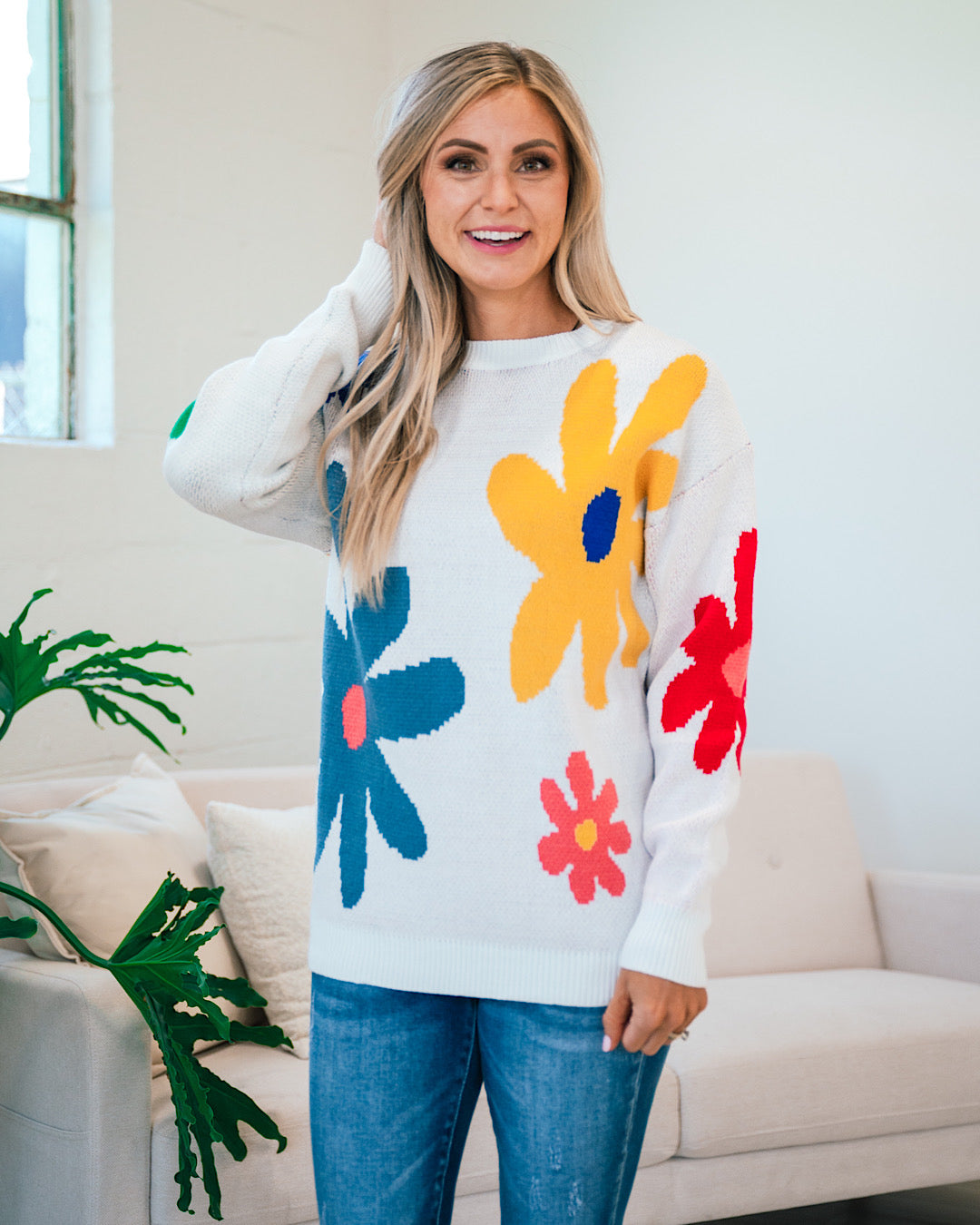 NEW! Bright Daisy Sweater