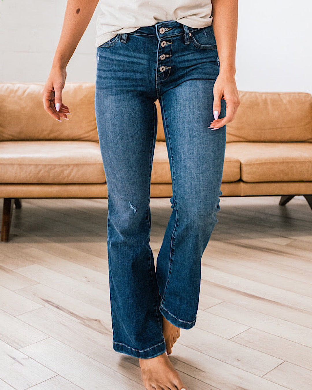 KanCan Teresa Mid Rise Flare Jeans - Petite