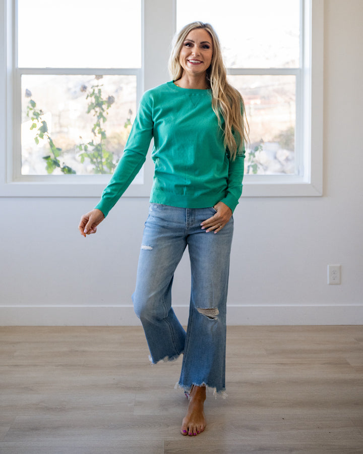 NEW! The Perfect Sweater - Green Staccato