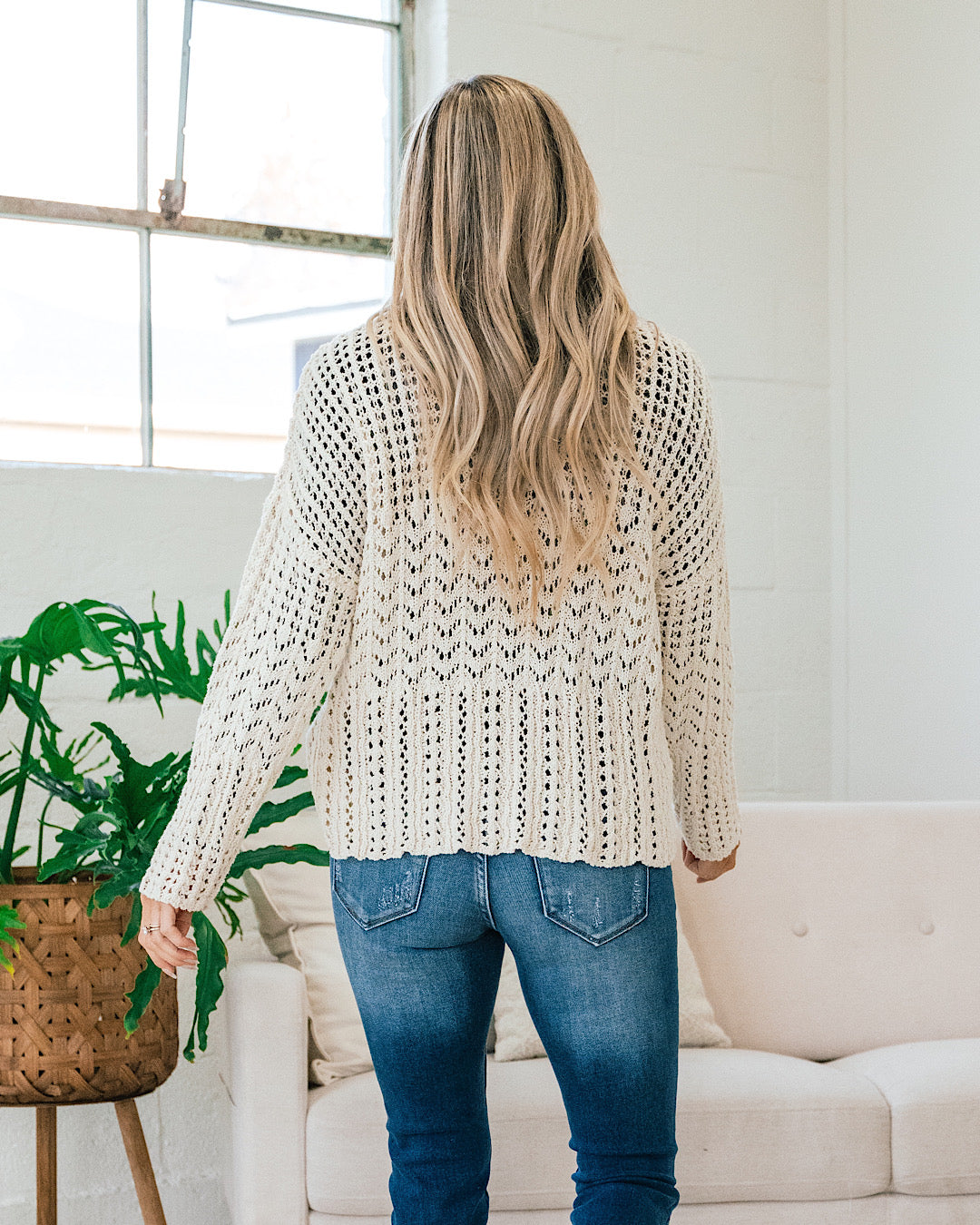 Kate Ivory Open Knit Sweater  Sew In Love   
