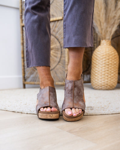 NEW! Corkys Carley Wedge Sandals - Washed Bronze  Corkys Footwear   