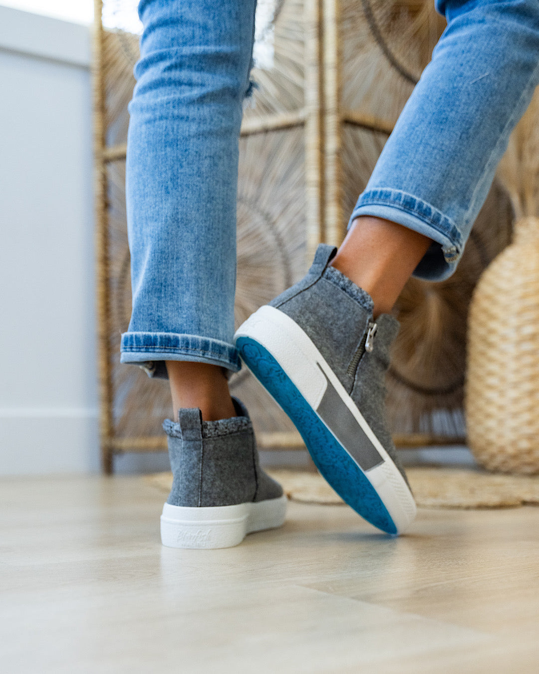 Blowfish Walkabout Flannel High Top Sneaker Boots Gray FINAL SALE