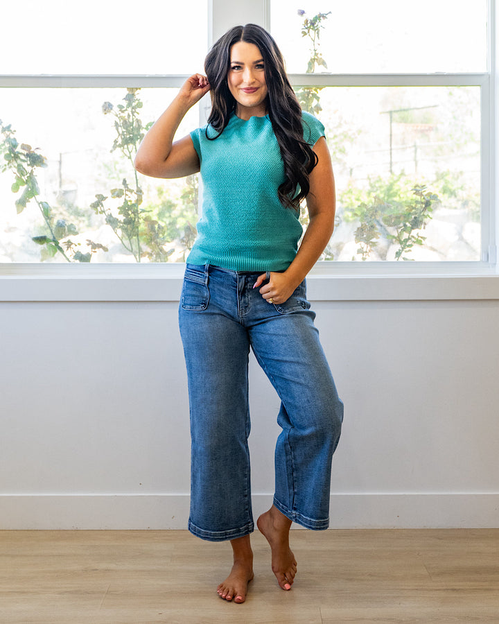 NEW! Caitlyn Knit Top - Light Jade