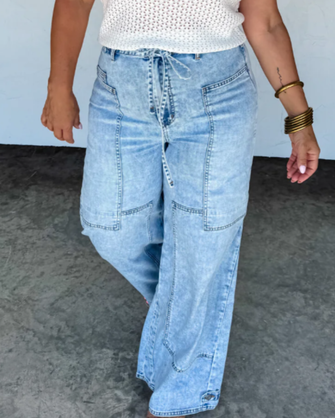 NEW! Blakely Say Yes Tie Waist Wide Leg Jeans Blakely