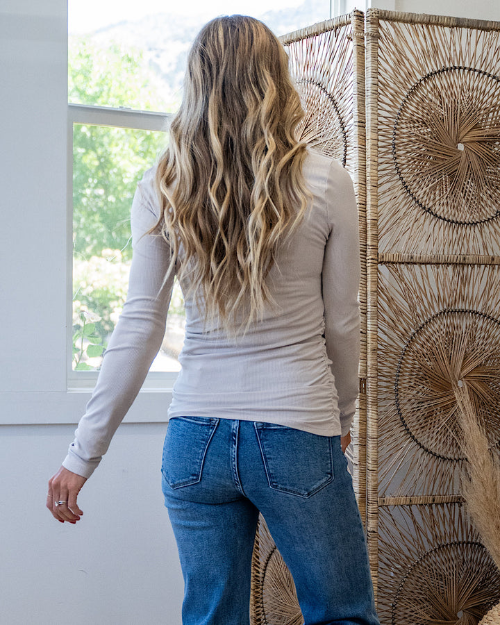 NEW! Estelle Ribbed Scoop Neck Top - Taupe PS Kate