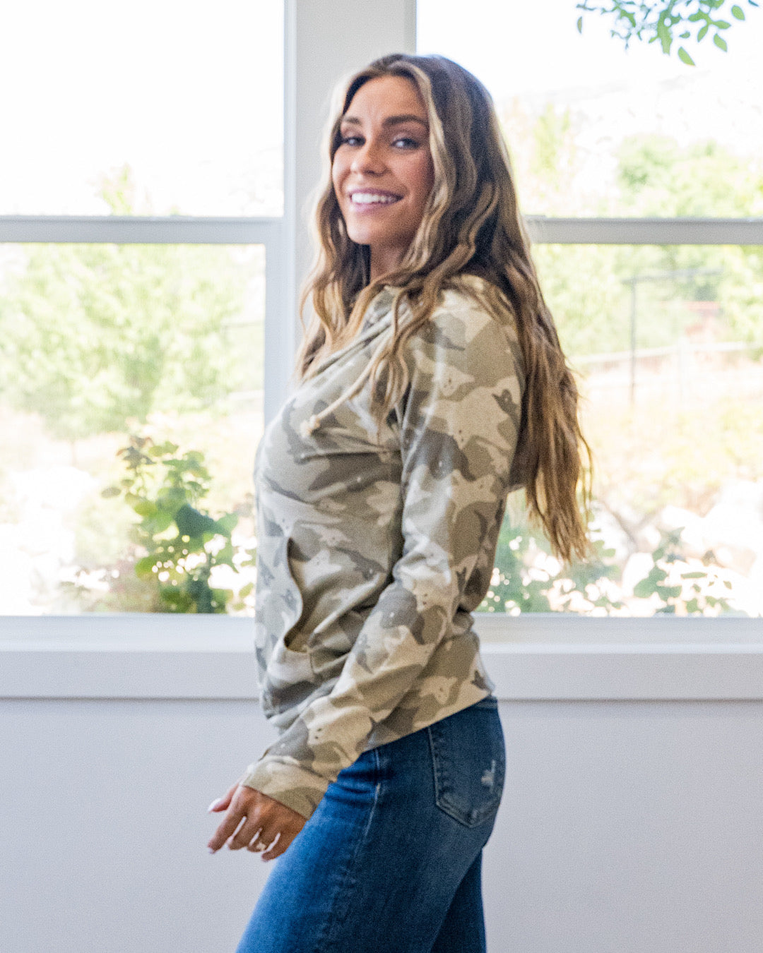NEW! Ampersand Ave Peek-A-Boo Camo FullZip Sweatshirt
