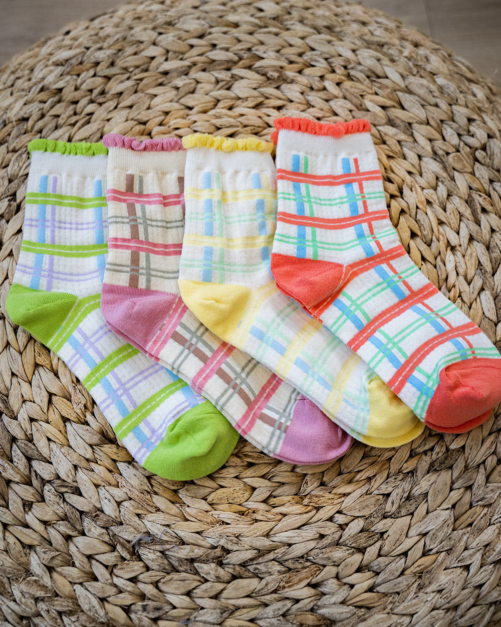 NEW! Plaid Ruffle Socks - 4 Options Very J