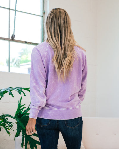 Girlfriend Crewneck Sweatshirt - Ash Bright Lavender  Zenana   