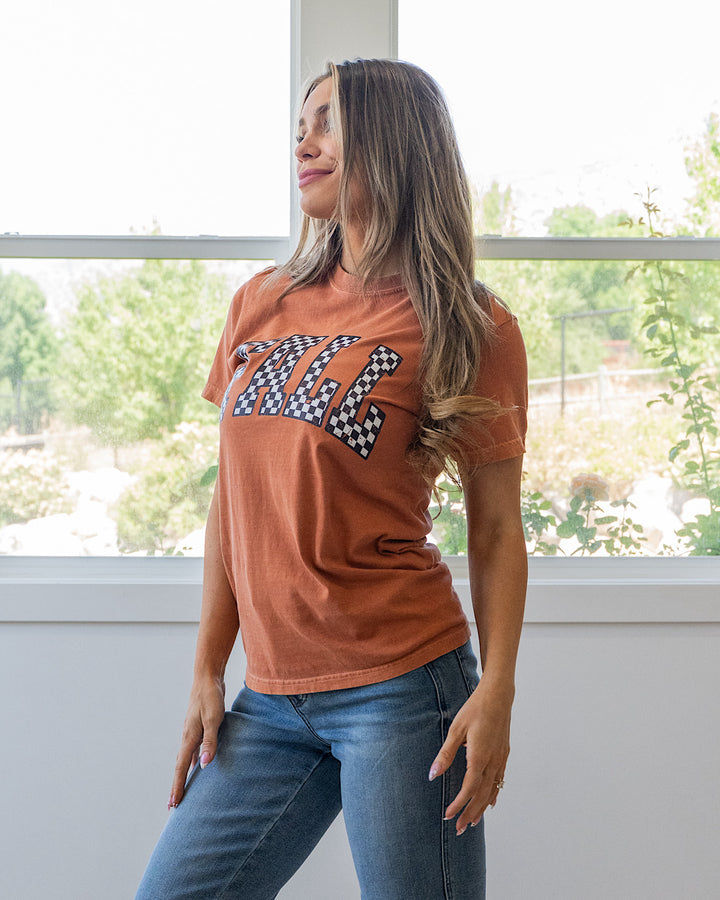 NEW! Fall Checkered Tee - Yam