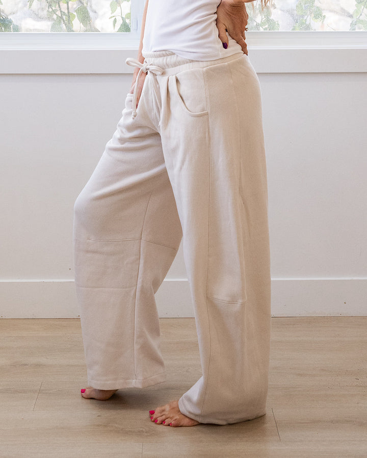 NEW! Micael Barrel Leg Lounge Pants - Beige