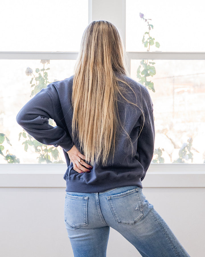 The Go To Fleece Crewneck Sweatshirt - Denim Blue Reflex