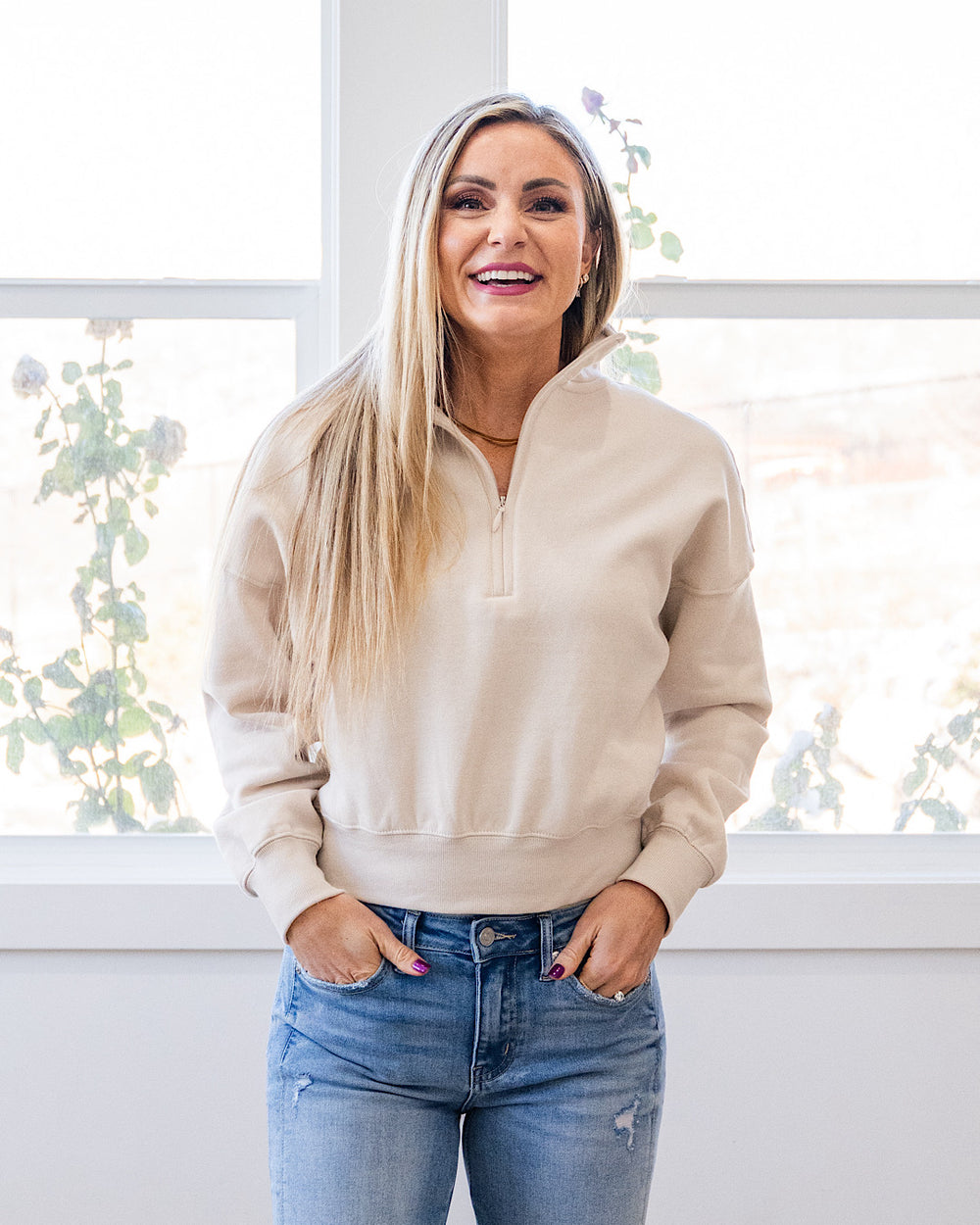 Dakota Half Zip Pullover - Color Options Available! Reflex Beige