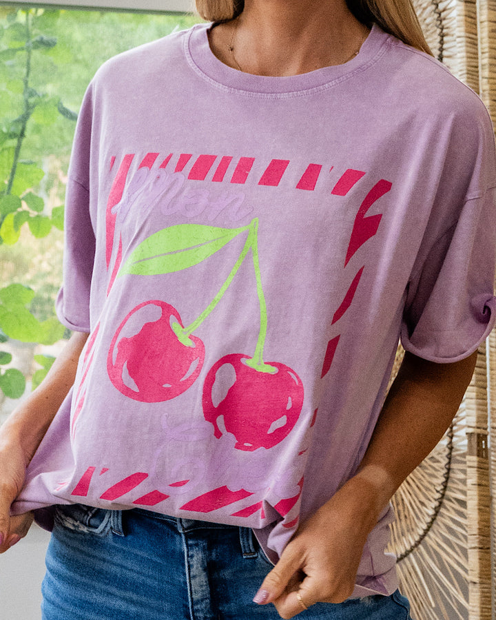 NEW! Mon Cheri Coquette Lavender Mineral Wash Tee Zutter