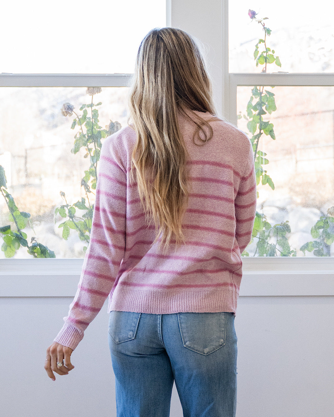NEW! Angelina Striped Sweater - Pink Staccato