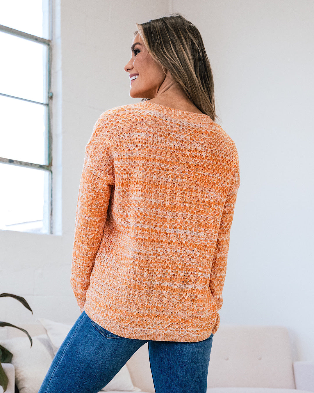 Abigail Textured Sweater - Heather Orange  Staccato   