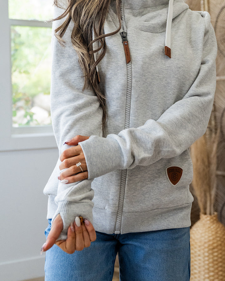 Cinq Bleu Annecy Full Zip Sweatshirt - Heather Stone Wanakome