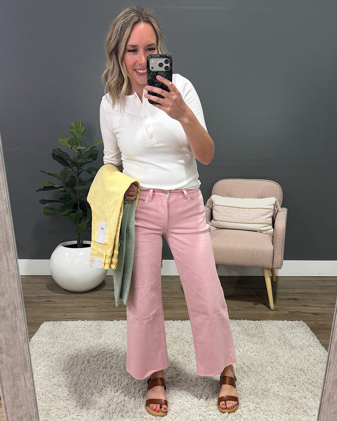 NEW! Vervet Skye Wide Leg Non Distressed Crop Jeans - Mint
