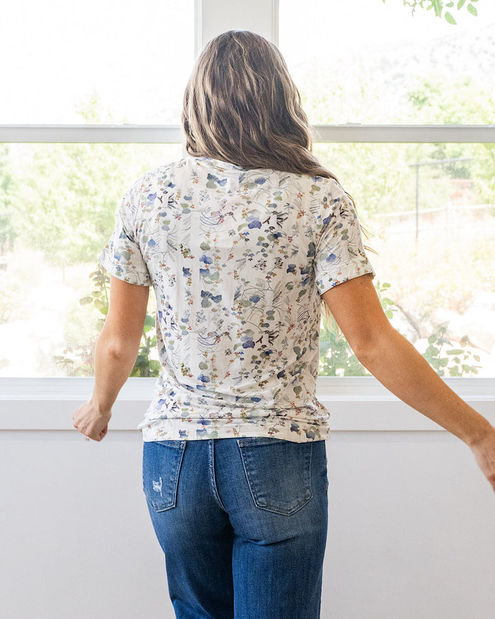 NEW! Sophie V Neck Top - Olive Meadows