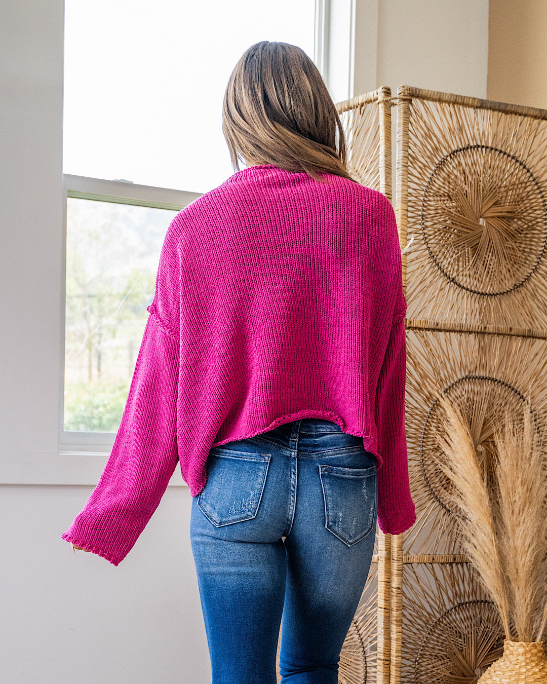 Rowan Hot Pink Chenille Sweater First Love