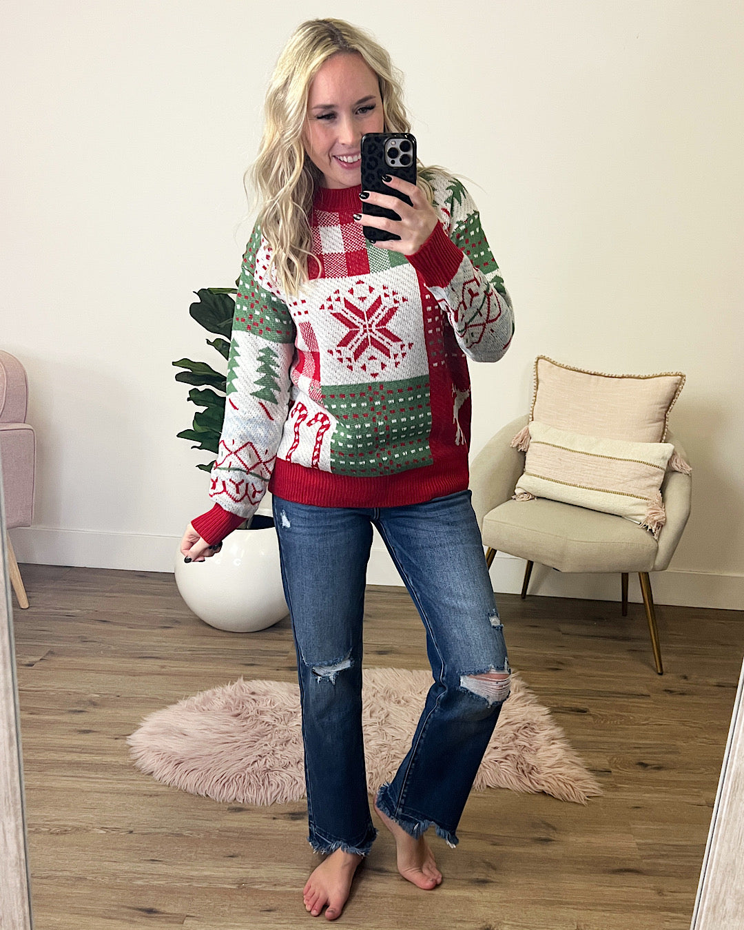 NEW! Christmas Patchwork Sweater  Staccato   