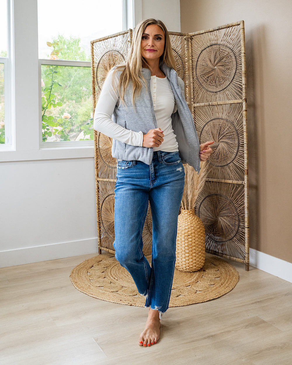 NEW! Selene Puffer Vest - Heather Gray Be Cool