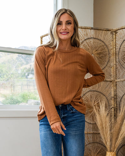 NEW! Jessica Textured Crewneck Top - Butterscotch  Sew In Love   