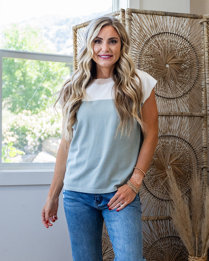 Miranda Color Block Top - Color Options Available! Staccato Sage