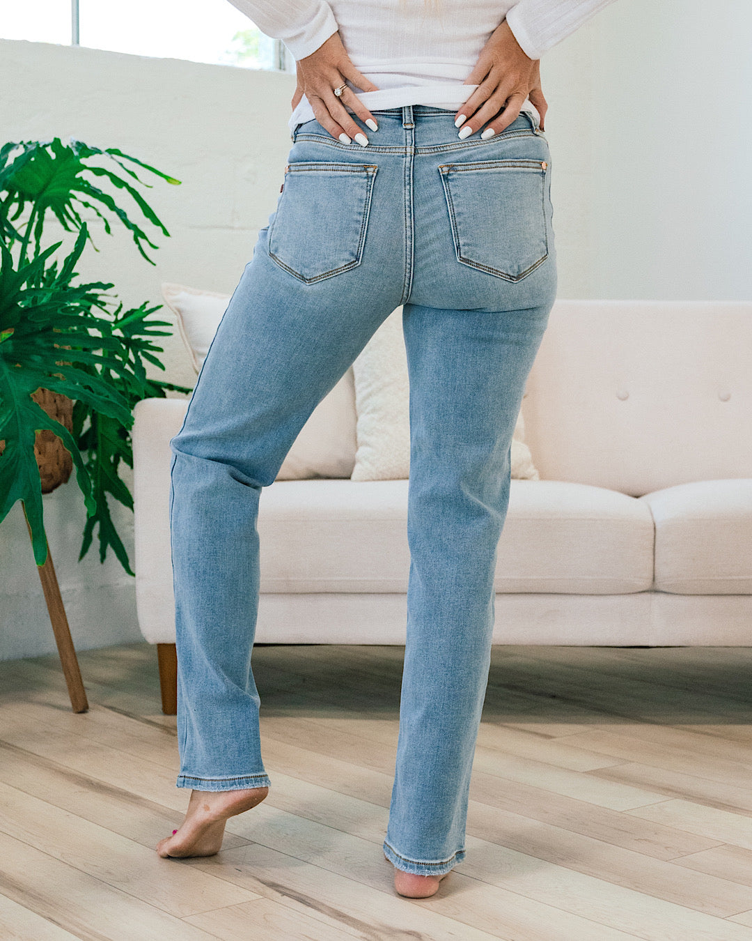 Judy Blue Alexa Thermal Straight Jeans - Regular and Plus  Judy Blue   