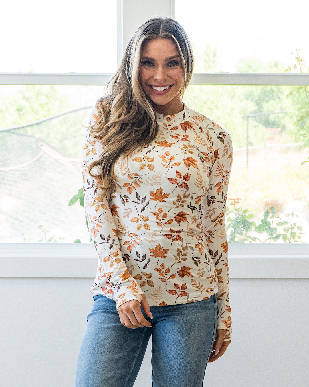 NEW! Blair Long Sleeve Top - Harvest Leaves