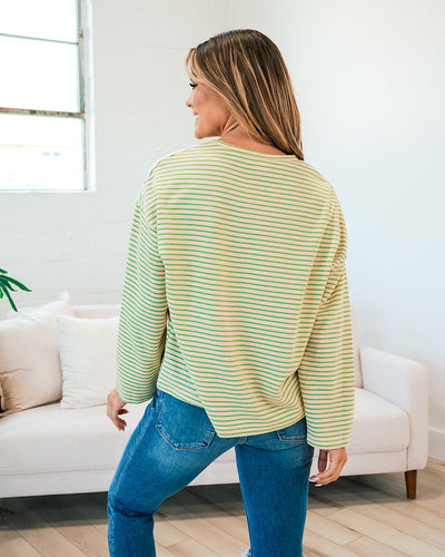 NEW! Angela Cream and Lime Striped Sweater  Sew In Love   