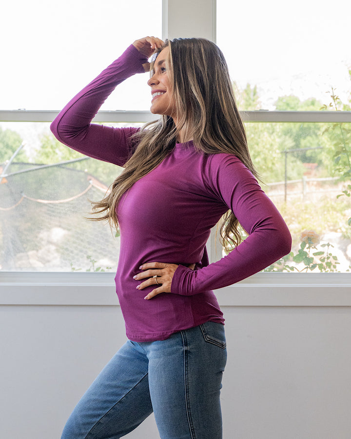 NEW! Blair Long Sleeve Top - Mulberry