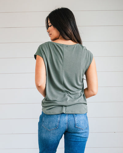 Aspen Cap Sleeve Top - Olive  Staccato   