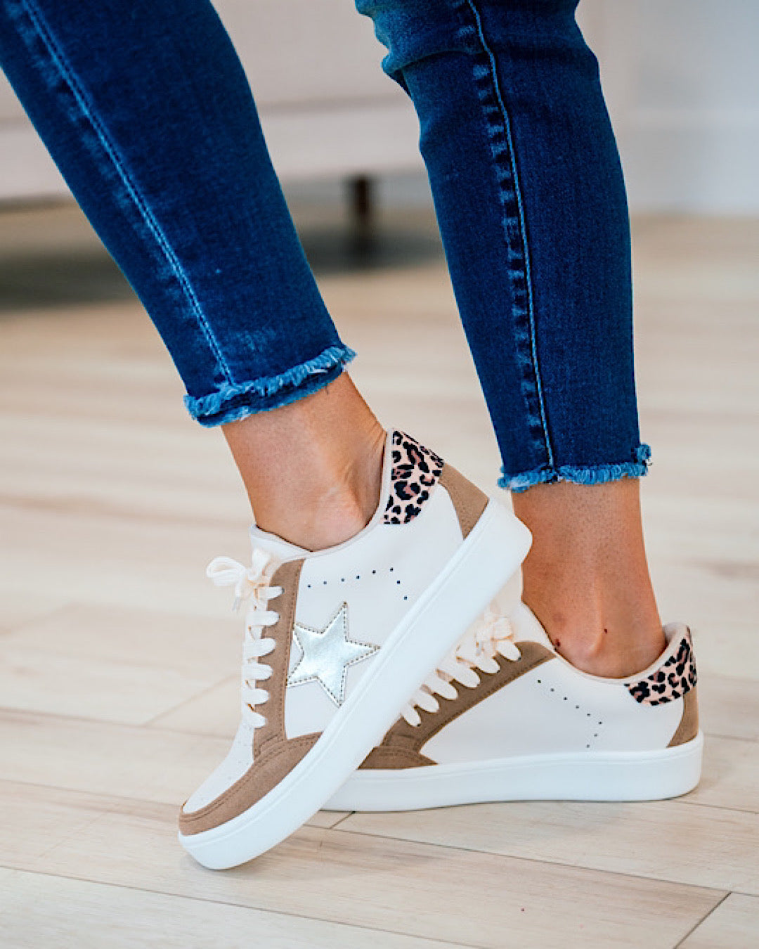 NEW! Miel Sneakers - Tan & Leopard  Makers   