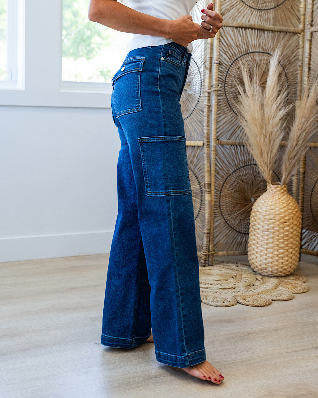 NEW! Judy Blue Lennon Wide Cargo Jeans  Judy Blue   