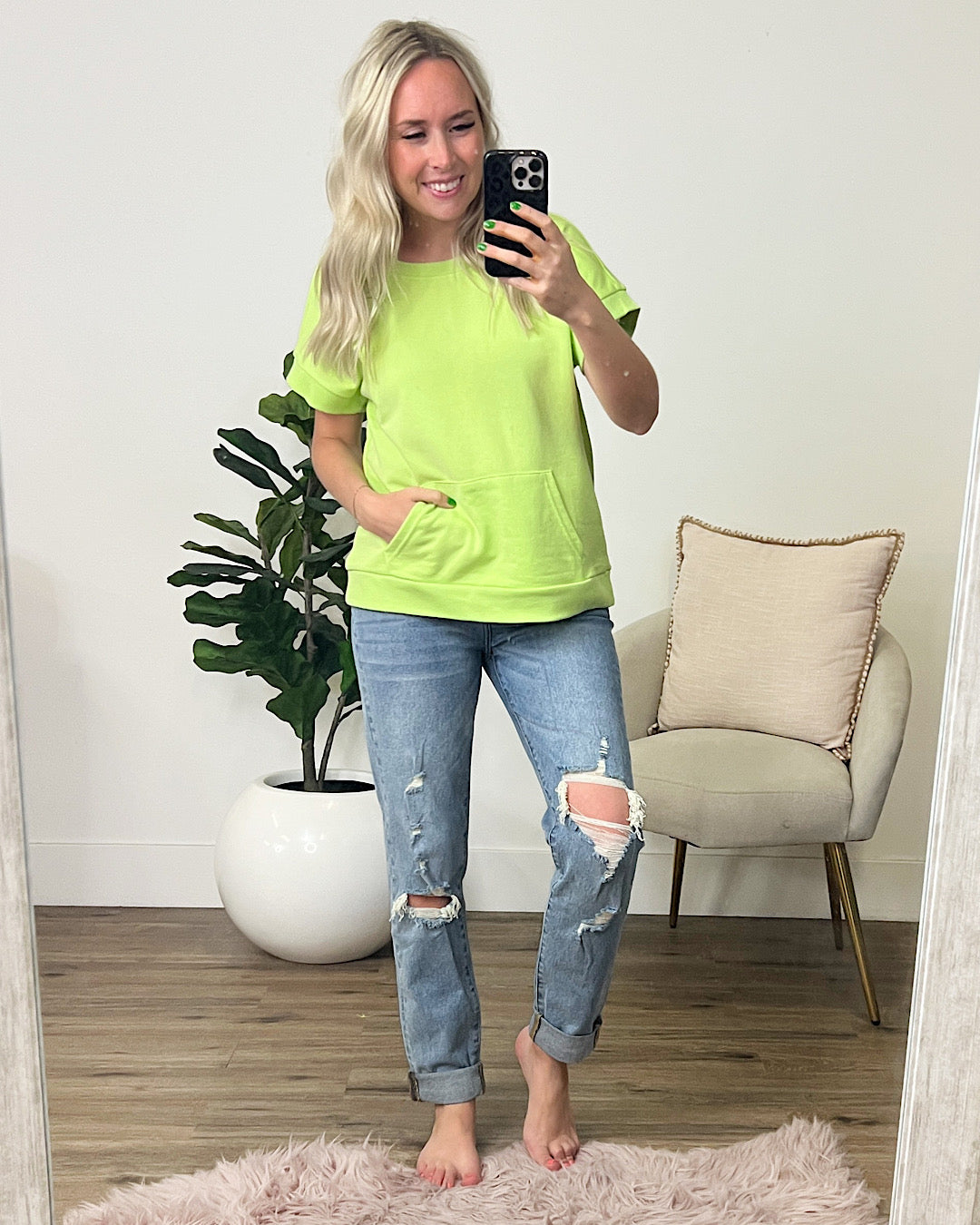 Sabrina Short Sleeve Sweatshirt - Kiwi FINAL SALE  Staccato   