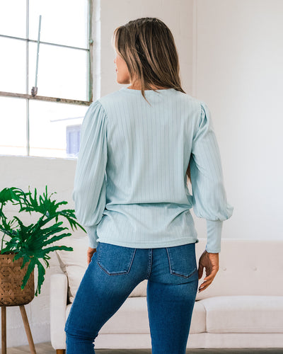 Gloria Wide Ribbed Top - Soft Mint  Lovely Melody   