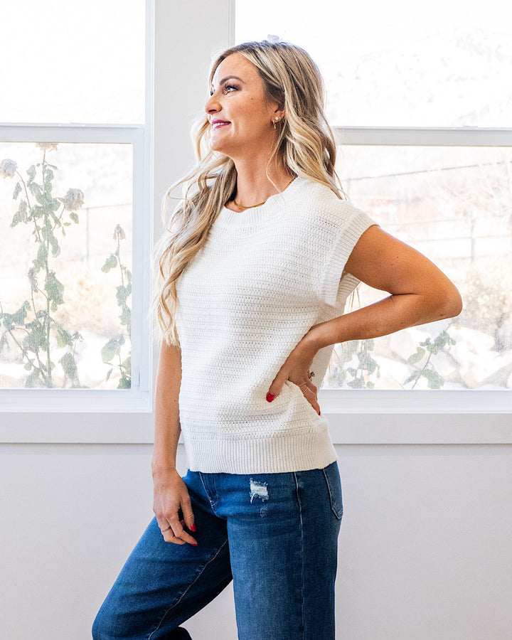 NEW! Blindsided Crochet Knit Top - Off White
