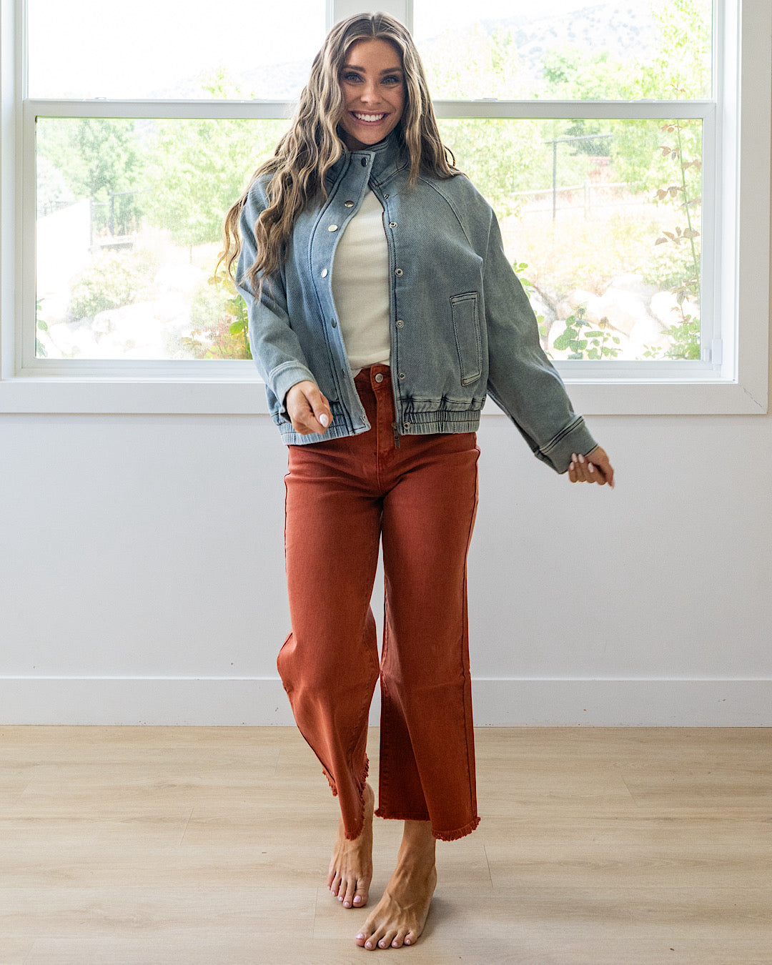 NEW! Judy Blue Bomber Denim Jacket