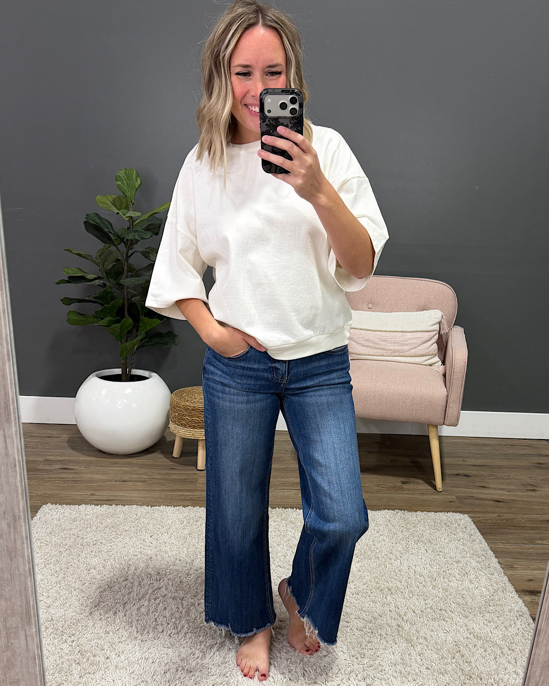 NEW! Annie Oversized Soft Knit Top - Cream