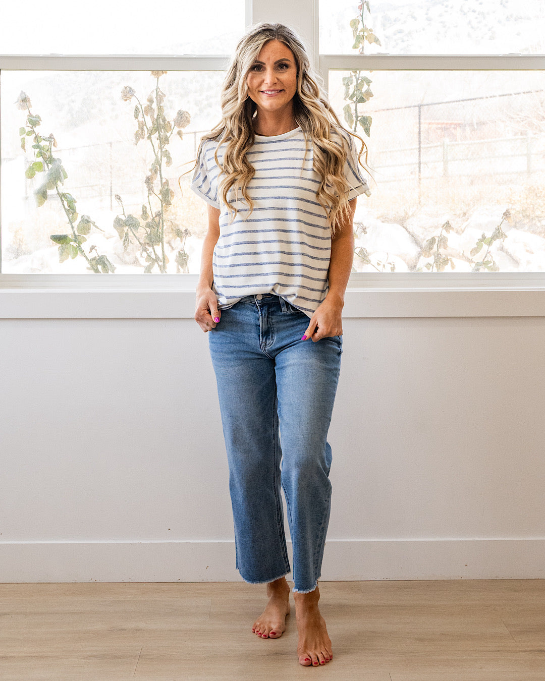 NEW! Madison Striped Top - Blue