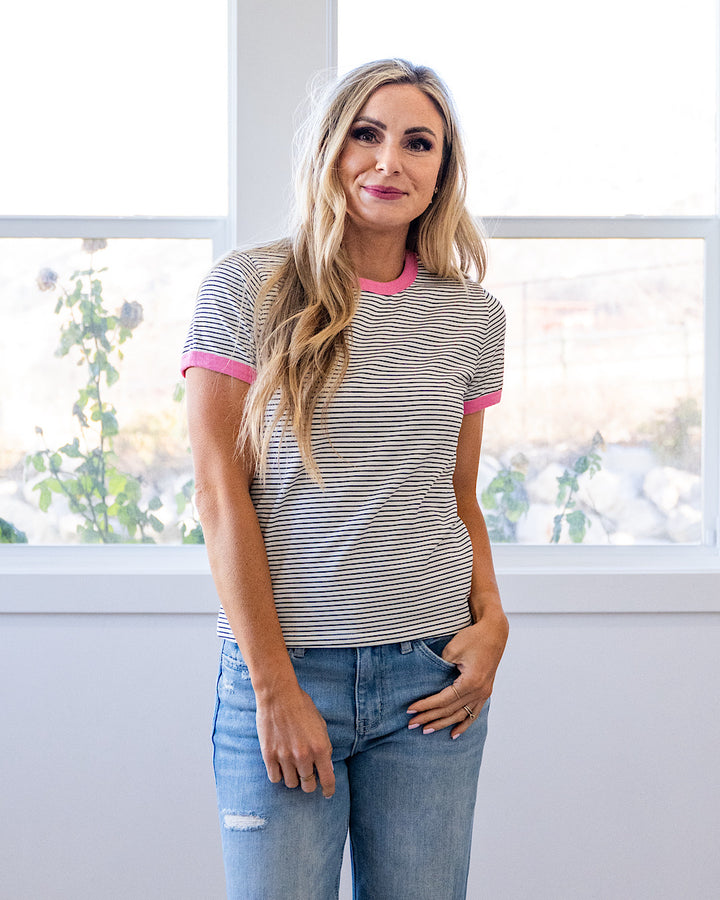 Alexis Striped Knit Top - Color Options Available! Wishlist Ivory