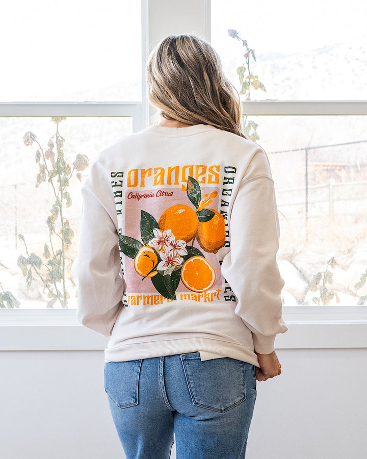 NEW! Oranges Vibes Cream Sweatshirt Tres Bien