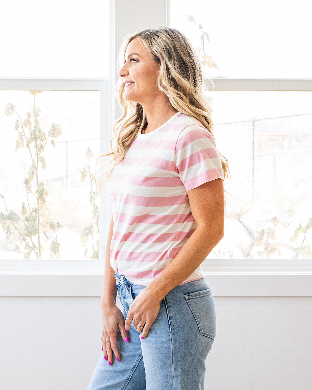 NEW! Briana Striped Knit Top - Blush & White Wishlist