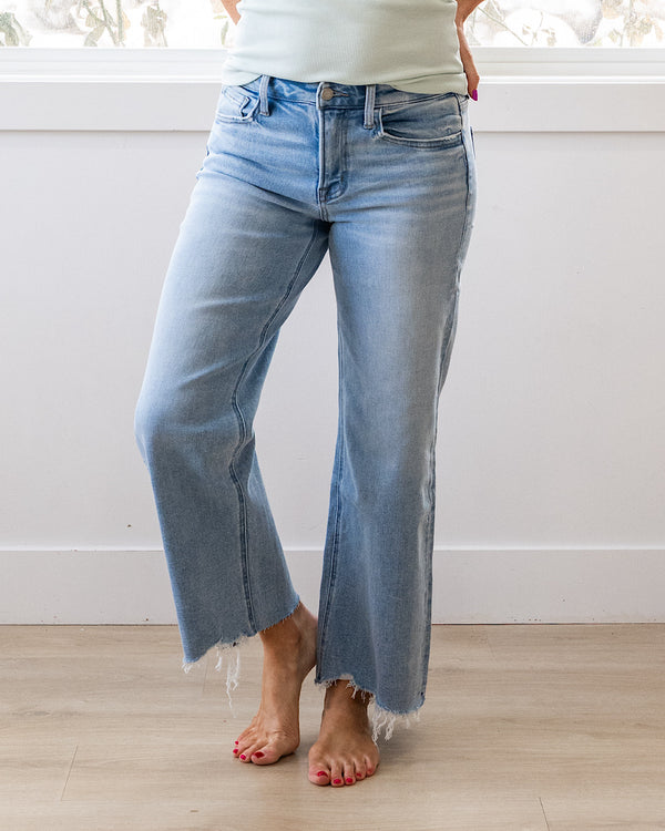 NEW! Vervet Prove It Cropped Wide Leg Jeans Vervet