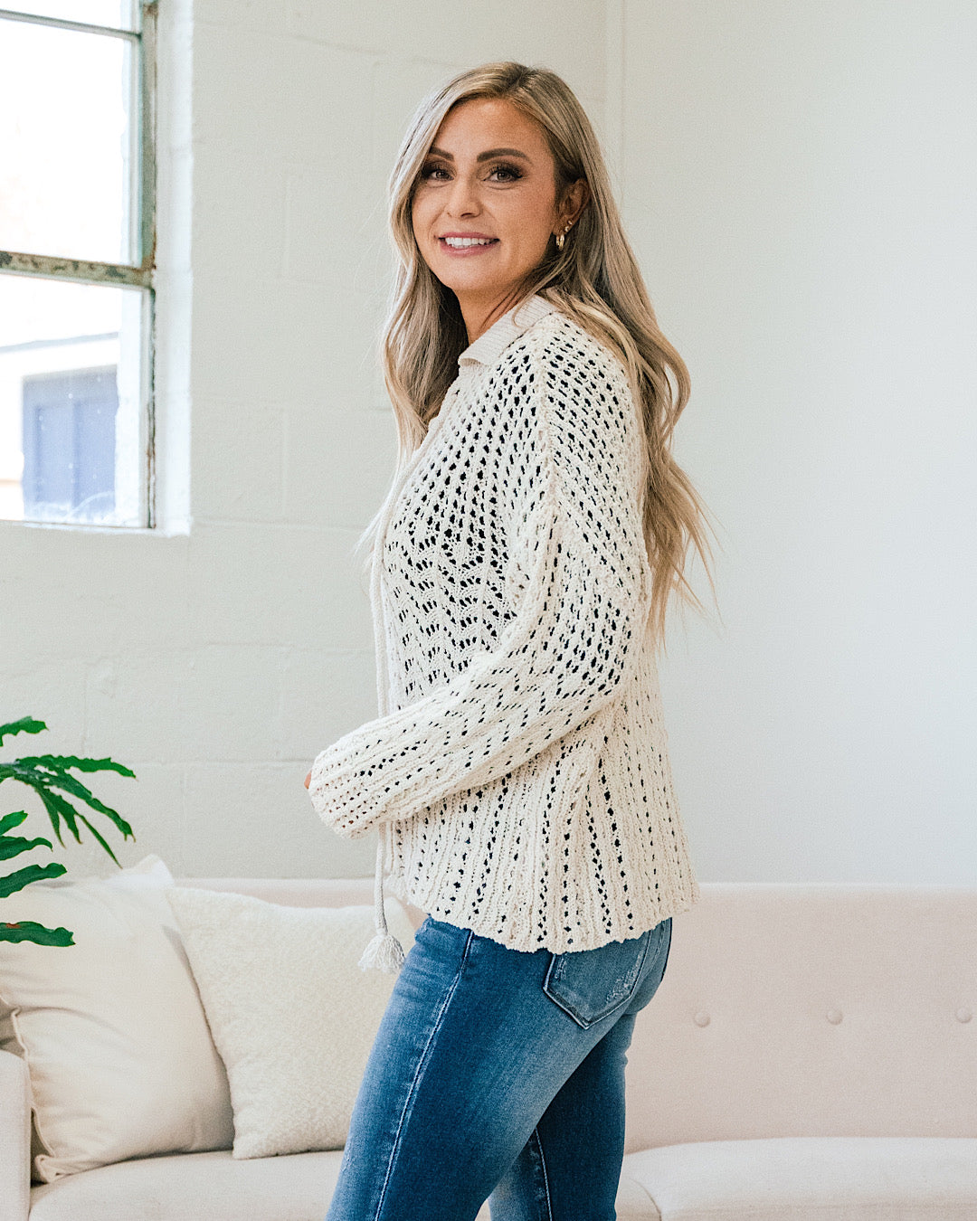 Kate Ivory Open Knit Sweater  Sew In Love   