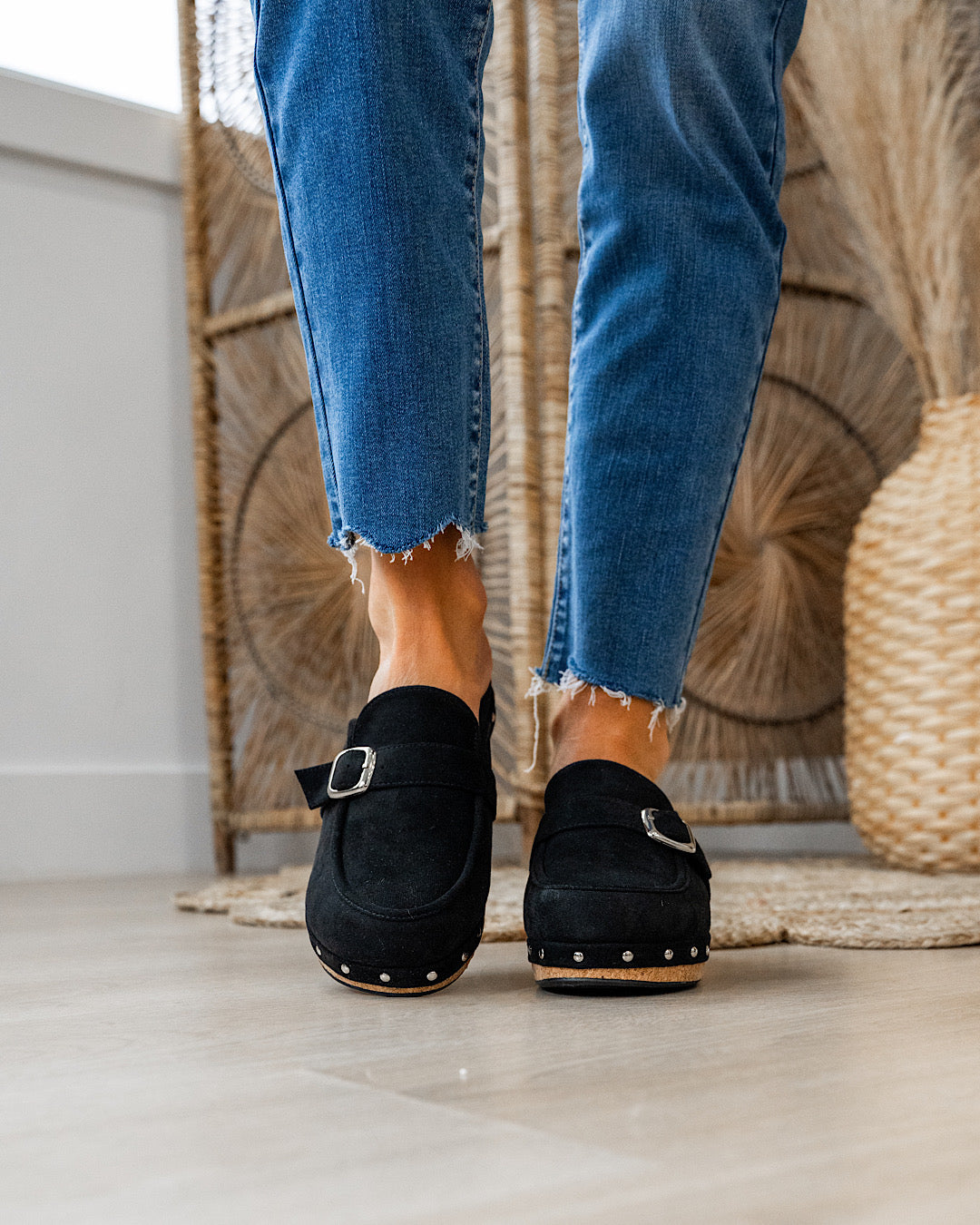 NEW! Corkys Just Precious Faux Suede Wedge Clogs - Black  Corkys Footwear   